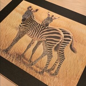 Vintage Albert Earl Gilbert Signed & Dated 1973. Black Matted 20”X 16”H. Safari